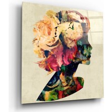 Marsilyan- Çiçekli Kadın Cam Tablo