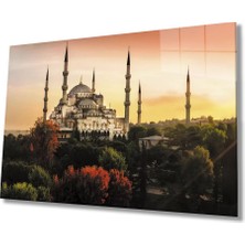 Marsilyan- Istanbul Günbatımı Sultan Ahmet Camii Cam Tablo
