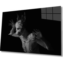 Marsilyan- Siyah Beyaz Insan Fotoğrafları Kadın Cam Tablo