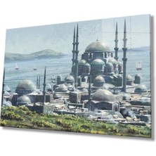 Marsilyan- Sulu Boya Istanbul Camii Cam Tablo