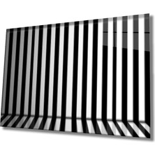 Marsilyan- Black And White Geometrik Mimari Cam Tablo