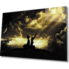Marsilyan- Yıldızlı Gecede Insan Manzarası Cam Tablo