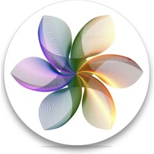 Teknoloji Shop Soyut Geometrik Yuvarlak Cam Tablo