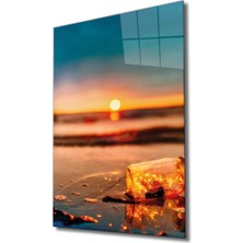 Marsilyan- Sarı Günbatımı Cam Tablo Yellow Sunset