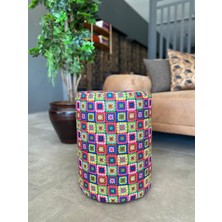 Akse Design Renkli Etnik Desen Puf
