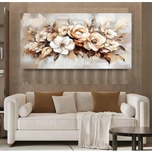 Emya Home Pastel Çiçekler Panoramik Kanvas Tablo