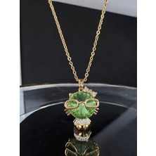 Jade'm Gold Çelik Yeşil Taşlı Kolye