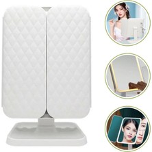 2 Kapaklı,3 Farklı Dokunmatik LED Ayarlı USB Şarj ile Şarj Olabilen Makyaj Aynası (4887)