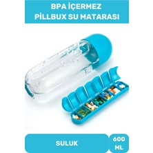 Özel Üretim Hap Bölmeli  Saklama %100 Bpa Içermez Su Matarası 600 ml Suluk