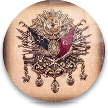 Marsilyan- Osmanlı Tuğrası Yuvarlak Cam Tablo