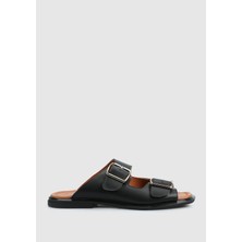 Siyah Deri Kadın Terlik