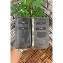 Derije Hakiki Deri Antik Gri Telefon Girişli Erkek Portföy Cüzdan (T1508)