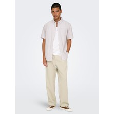 Only & Sons Normal Bel Boru Paça Ekru Erkek Pantolon Onswıll 0292 Loose Strıng Pant Noos