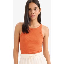 DeFacto Slim Fit Dar Kesim Halter Yaka Basic Düz Fitilli Kaşkorse Atlet E2176AX25SP