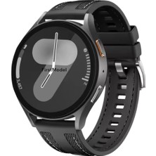 FirstModel 20 mm Unversal Premium Dikişli Silikon Kordon Siyah
