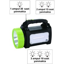 DT-9036 Solar Enerjili Işıldak El Feneri | Mp3 - Radyo - Bluetooth Destekli | Güneş Paneli Dahil