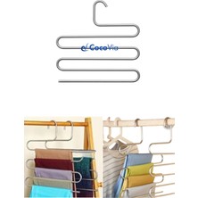 ( 2 Adet) Pratik 5 Katlı Pantolon Askısı-Pantolon Askı Eşarp Şal Giysi Askısı-Dolap Düzenleyici Askı