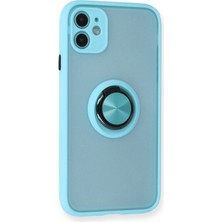 Newface Iphone 11 Kılıf Montreal Yüzüklü Silikon Kapak - Buz Mavi 11