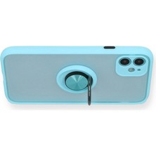 Newface Iphone 11 Kılıf Montreal Yüzüklü Silikon Kapak - Buz Mavi 11