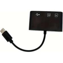 USB C - Micro Sd Tf Hafıza Kartı Okuyucu, 3'ü 1 Arada USB Kamera Kart Okusb Type-C To Sd Micro Sd Tf Kart Okuyucu ve USB Çevirici 3 In 1 Dönüştürücü Adaptör