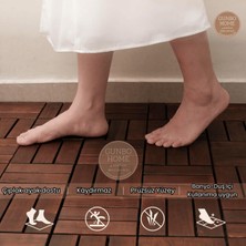 Akasya Ağacı Yer Karosu 9 Adet 1 Koli Bahçe Banyo Deck Ahşap Karo Masif Yer Döşemesi Balkon Deck