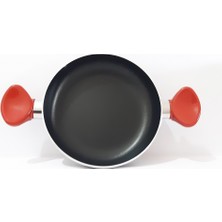 22 cm  Desenli Teflon Tava Yumurta Melemen Tavası Pişirme Tava