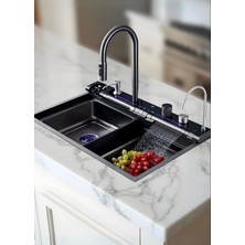 Lotus Tech 13 Fonksiyonlu Premium 5 Tuşlu 2 Yıl Güvenceli Akıllı Şelale Evye Honeycamb Petek Doku
