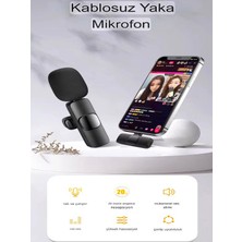 Deanb 2in1 Type-C Android&İOS Uyumlu Kablosuz 2'li Yaka Mikrofonu Youtuber Tiktok Skype