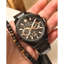 Ferrucci Fonksiyonlu&takvimli Siyah Çelik Spor Erkek Kol Saati+Bileklik