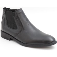 Nesil Shoes Thrtrk 908 Siyah Deri Kauçuk Taban Erkek Bot