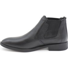 Nesil Shoes Thrtrk 908 Siyah Deri Kauçuk Taban Erkek Bot