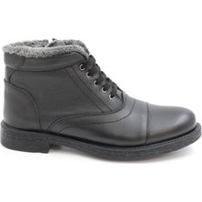 Nesil Shoes Thrtrk 906 Siyah Deri Kauçuk Taban Erkek Bot