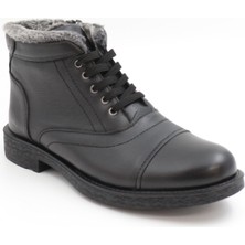 Nesil Shoes Thrtrk 906 Siyah Deri Kauçuk Taban Erkek Bot