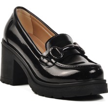 Siyah Rugan Kalın Topuk Kadın Günlük Ayakkabı 572401 Z