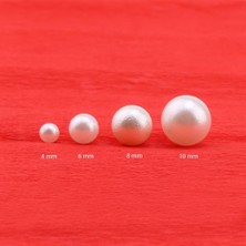 8 mm Beyaz Renk Deliksiz Inci 30 gr ( 80-85 Adet )