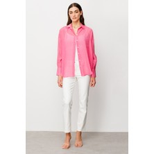 Ekol Astarsız Düğmeli Gömlek Pınk