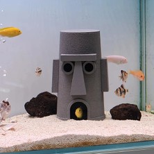 Sünger Bob Squidward Paskalya Adası Evi Akvaryum Süsü