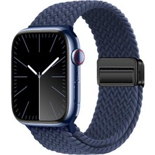 AktarMobile Apple Watch 6 5 4 3 2 1 Se 38 40 mm Uyumlu Örgü Kordon Magnetik D Tokalı Kayış Mıknatıslı Metal Toka