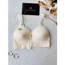Celine C Cup Bambu Hisli Ultra Rahat Polamid Kumaştan Dokulu Dantel Detaylı Balensiz Desteksiz Sütyen