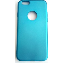 Iphone 6/6s Uyumlu Yumusak Slikon Kilif Kadife Dokulu Mavi