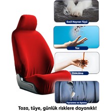 Mirsepet Oto Koltuk Servis Kılıfı Kırmızı Ön ve Arka 4 Parça Takım- Yıkanabilir