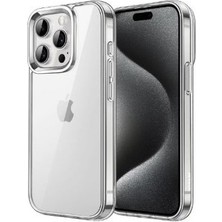 iPhone 15 Uyumlu Şeffaf Kılıf Kamera ve Ekran Çıkıntılı