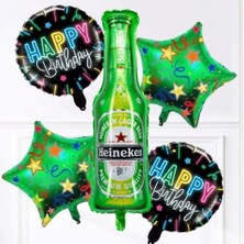 Parti Sürprizi Bira Şişesi Happy Birthday 5 Li Folyo Balon Set