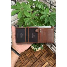 Derije Hakiki Deri Taba Çok Bölmeli Dikey Erkek Cüzdanı (T180)