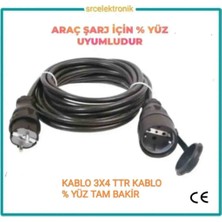 Arac Şarjı Için (12-50 Metre Arasi) 3x4 Ttr Hes Veya Öznur Kablo Tam Bakir Uzatma Seyyar Kablo