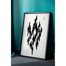 Artiera Doğal Ahşap Çerçeveli Japandi Minimalist Motifler Tablo