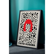 Artiera Minimalist Kırmızı Portre Japandi Tablo - Doğal Ahşap Çerçeveli