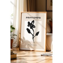 Artiera Çiçek Ilhamlı Botanik Sanat Doğal Ahşap Çerçeveli Duvar Tablosu