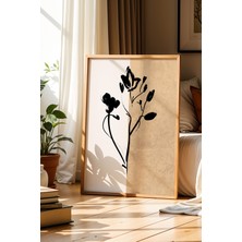 Artiera Modern Sanat Bohem Minimalist Kahverengi Doğal Ahşap Çerçeveli Duvar Tablosu