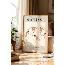 Artiera Matisse Dans Eden Figürler Bej Bohem Minimalist Ahşap Çerçeveli Duvar Tablosu